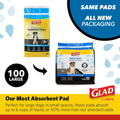 Glad for Pets XL Charcoal Training Pads, Heavy Duty, 24x24 in, 30 Count