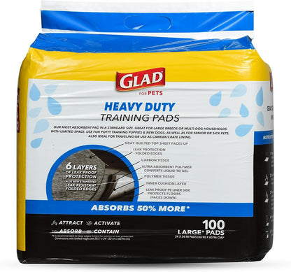 Glad for Pets XL Charcoal Training Pads, Heavy Duty, 24x24 in, 30 Count