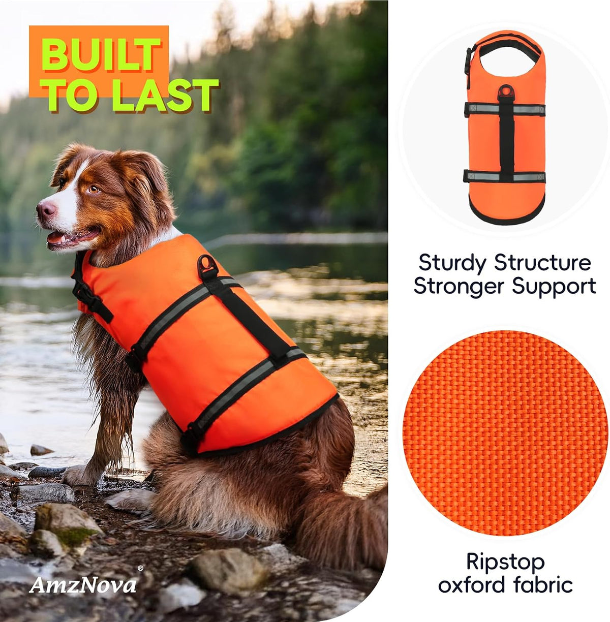 Dog Swim Vest Rip Stop Dog Life Vest Lifejacket