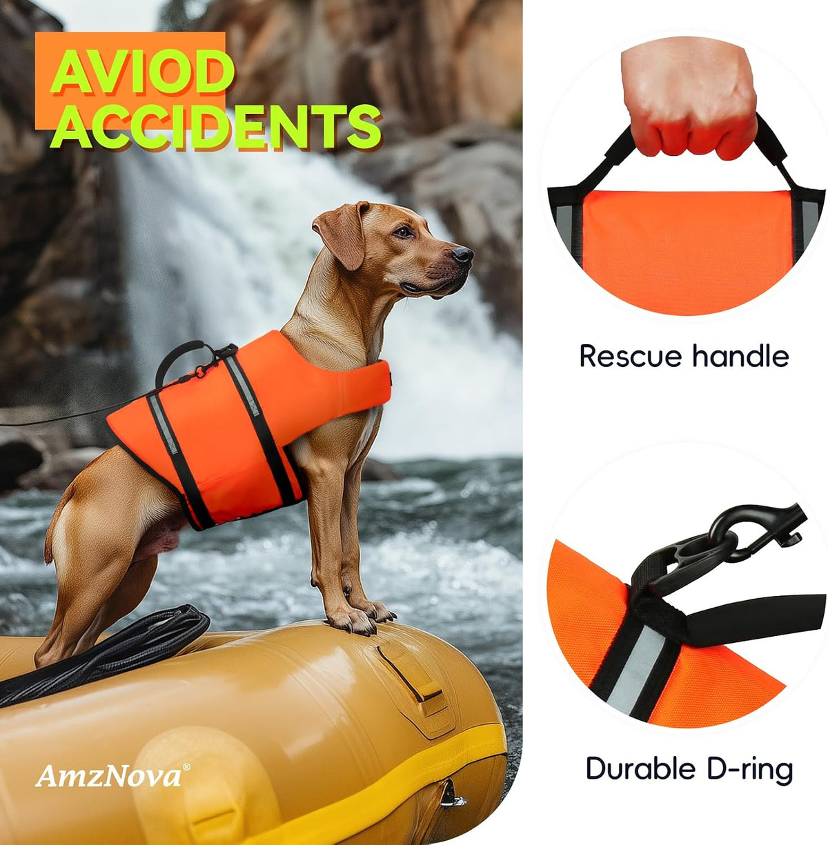 Dog Swim Vest Rip Stop Dog Life Vest Lifejacket