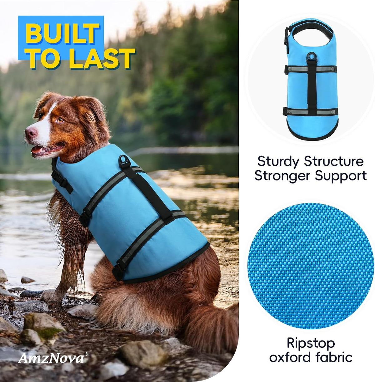 Dog Swim Vest Rip Stop Dog Life Vest Lifejacket