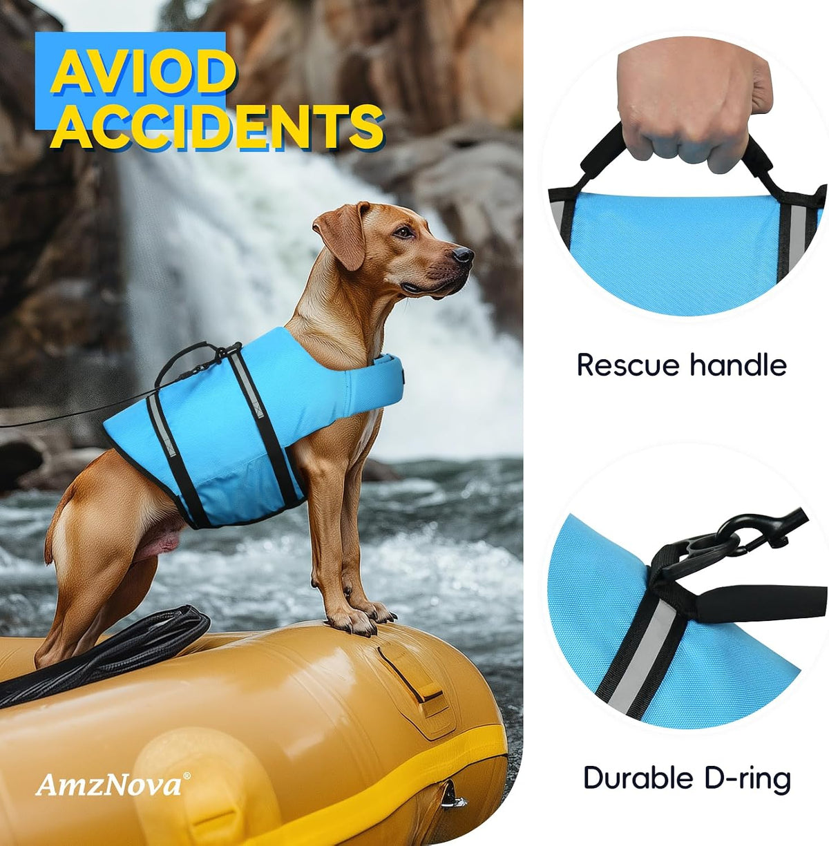Dog Swim Vest Rip Stop Dog Life Vest Lifejacket