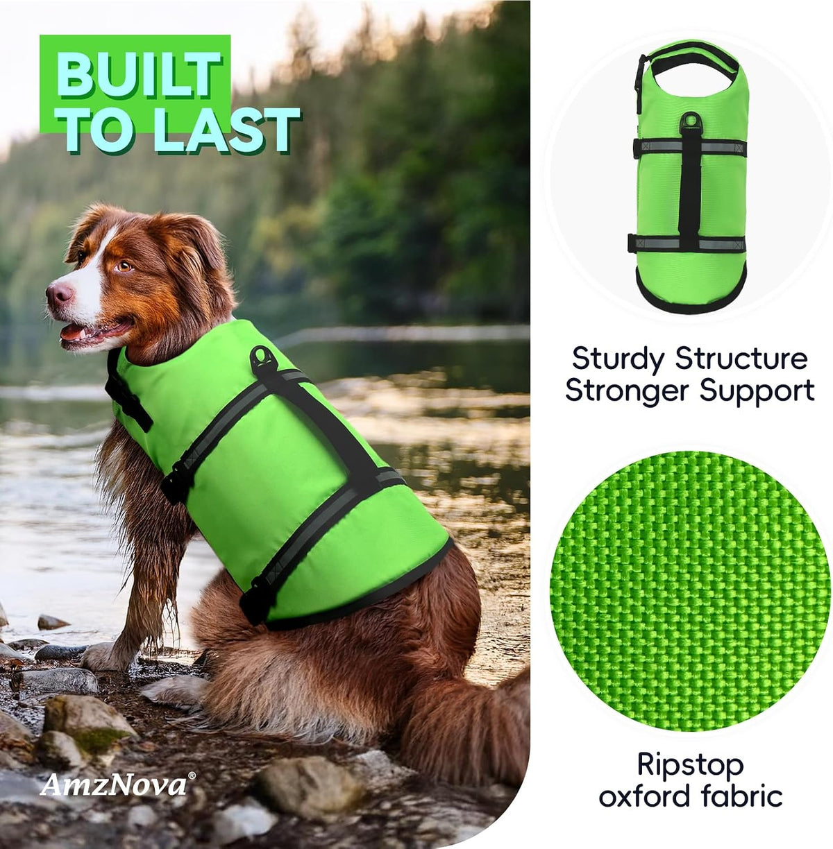 Dog Swim Vest Rip Stop Dog Life Vest Lifejacket