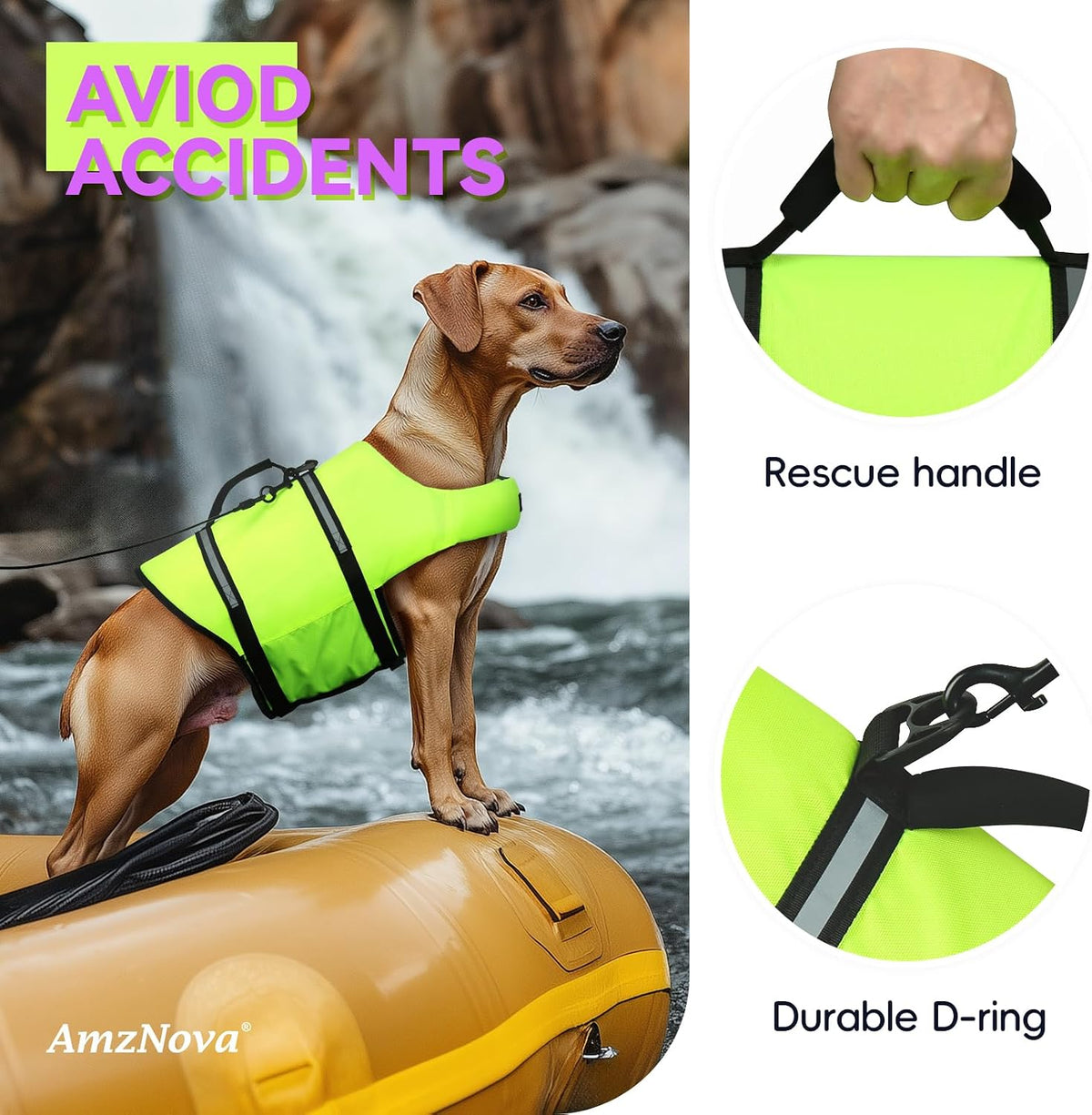 Dog Swim Vest Rip Stop Dog Life Vest Lifejacket