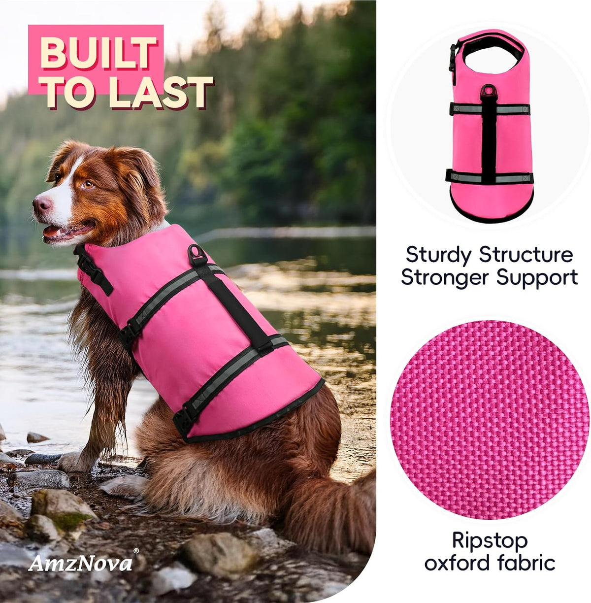 Dog Swim Vest Rip Stop Dog Life Vest Lifejacket