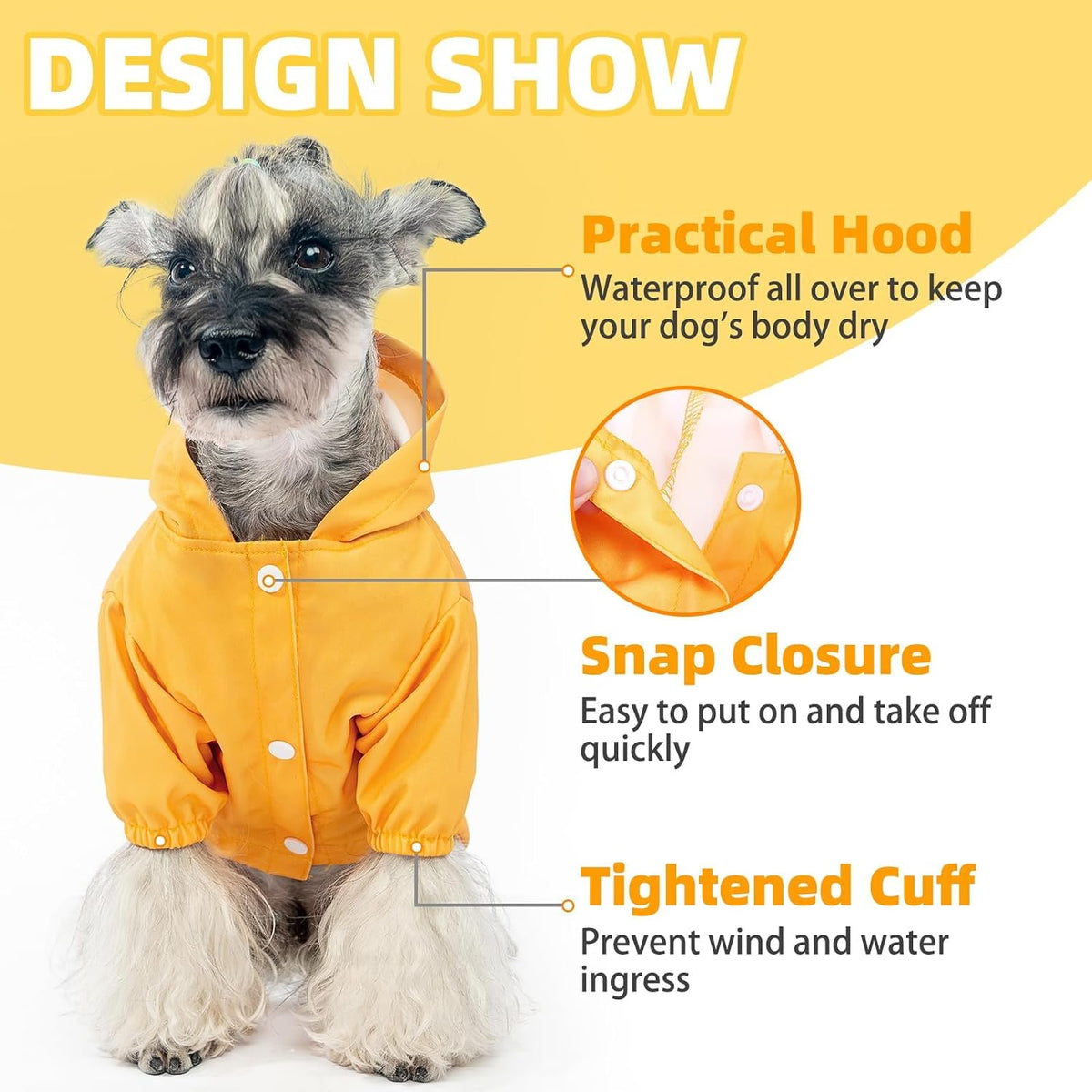 Dog Raincoat with Hood & Harness Built-in, Waterproof Dog Rain Jacket Slicker Poncho Reflective Vest Clothes for Rainy Snowy Winter Cold Days, Blue Duck M