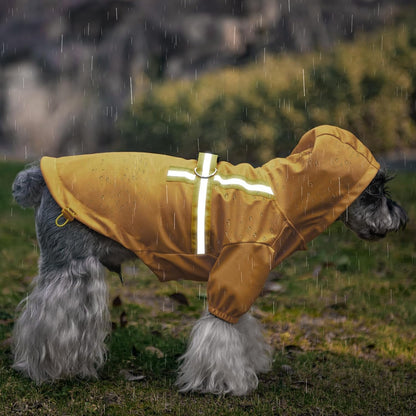 Dog Raincoat with Hood & Harness Built-in, Waterproof Dog Rain Jacket Slicker Poncho Reflective Vest Clothes for Rainy Snowy Winter Cold Days, Blue Duck M