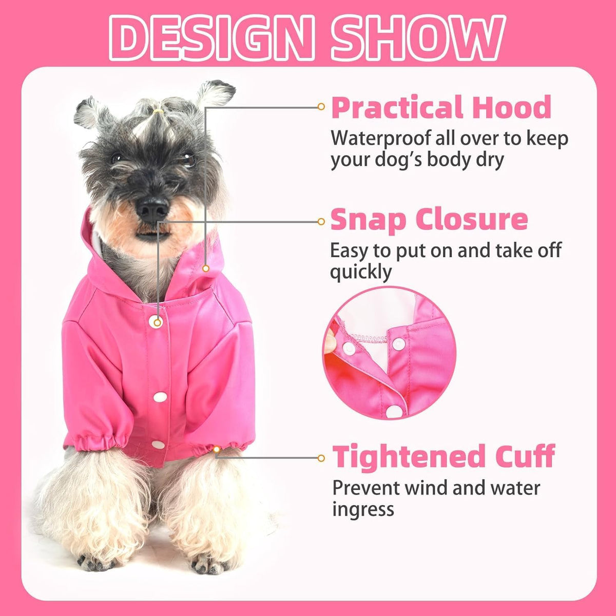 Dog Raincoat with Hood & Harness Built-in, Waterproof Dog Rain Jacket Slicker Poncho Reflective Vest Clothes for Rainy Snowy Winter Cold Days, Blue Duck M