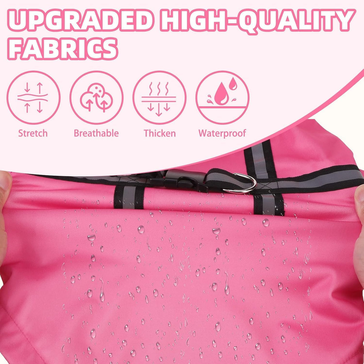 Dog Raincoat with Hood & Harness Built-in, Waterproof Dog Rain Jacket Slicker Poncho Reflective Vest Clothes for Rainy Snowy Winter Cold Days, Blue Duck M