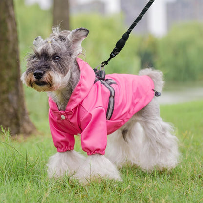 Dog Raincoat with Hood & Harness Built-in, Waterproof Dog Rain Jacket Slicker Poncho Reflective Vest Clothes for Rainy Snowy Winter Cold Days, Blue Duck M