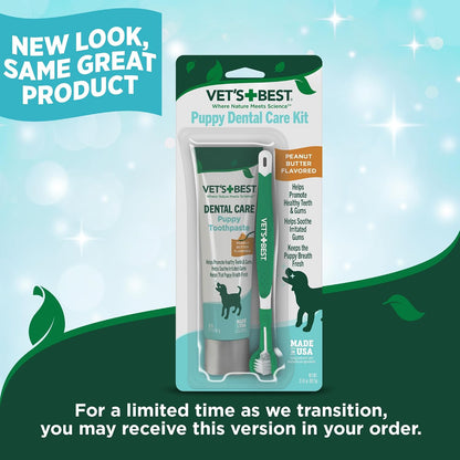 Dog Toothpaste & Toothbrush Dental Care Kit, With Brush 3.5 oz | Enzymatic Toothpaste for Dogs, Toothbrush & Finger Brush Included, Helps Remove Plaque & Freshen Dog Breath, Vet Formulated