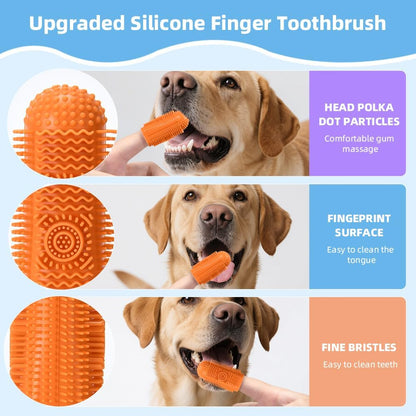 6Pcs Silicone Dog Toothbrush,360° Dog Tooth Brushing Kit,Finger Toothbrush,Cat Tooth Brush,Teeth Cleaning,Dogs Cats Teeth Cleaning Dental Care