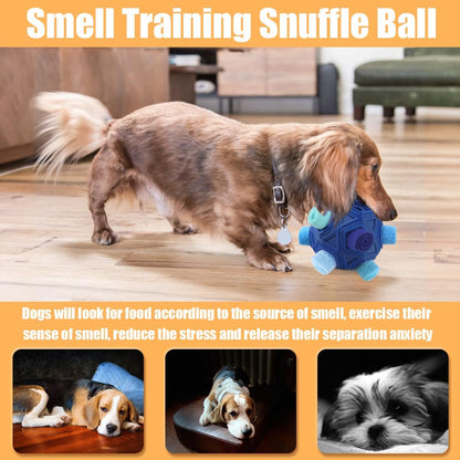 Dog Snuffle Ball-Interactive Puzzle Dog Toys Encourage Natural Foraging Skills Slow Feeder for Training and Stress Relief, Cloth Strip Hiding Food Dog Toys with Squeaky Carrot Toy for Any Size