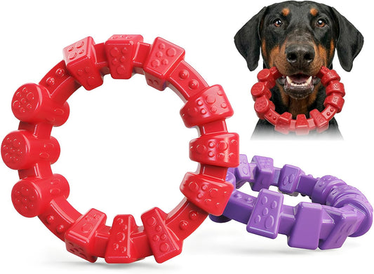 2 Pack Indestructible Dog Chew Toys for Aggressive Chewers