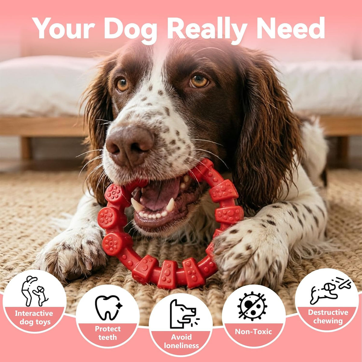 2 Pack Indestructible Dog Chew Toys for Aggressive Chewers