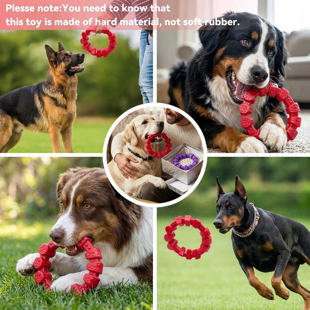 2 Pack Indestructible Dog Chew Toys for Aggressive Chewers