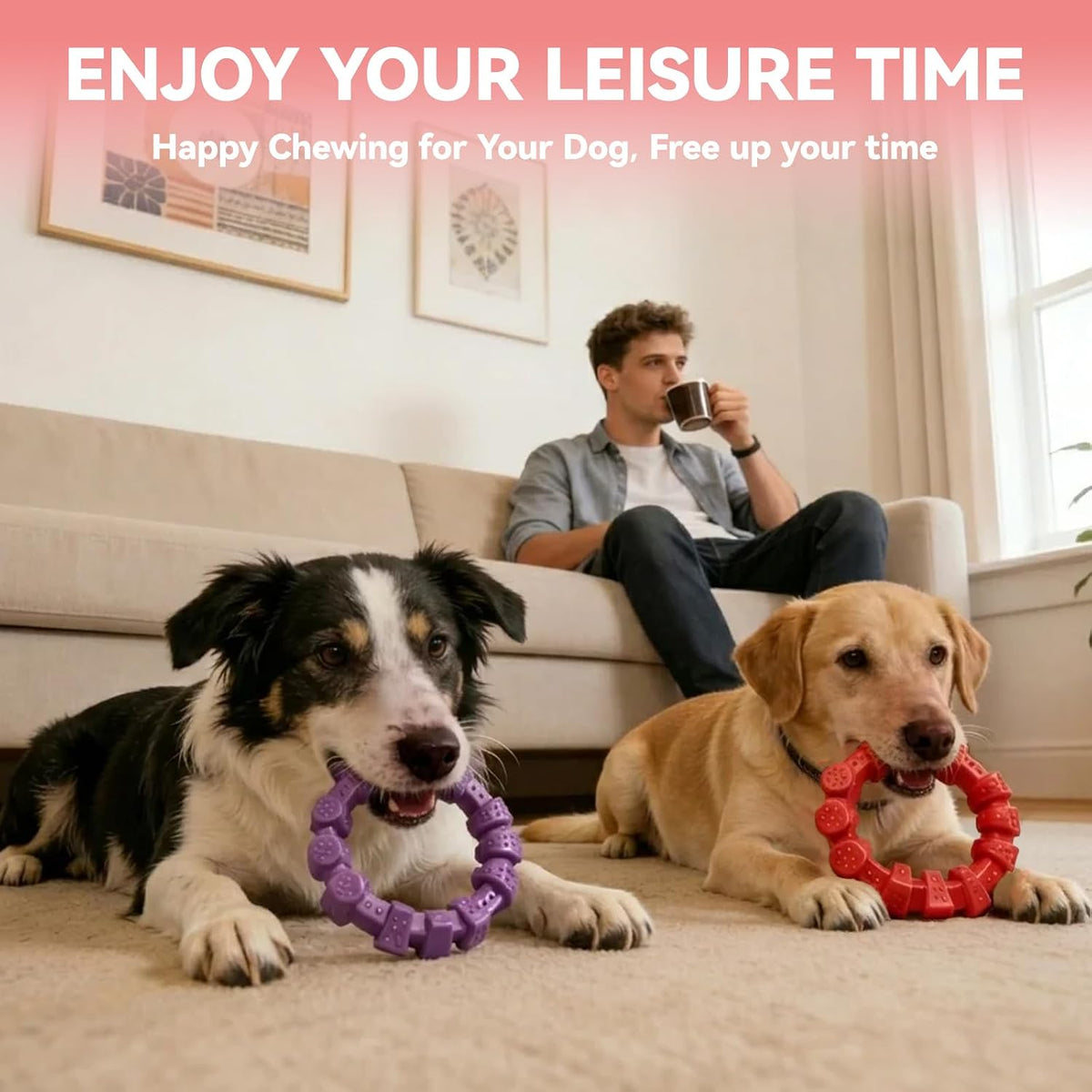 2 Pack Indestructible Dog Chew Toys for Aggressive Chewers