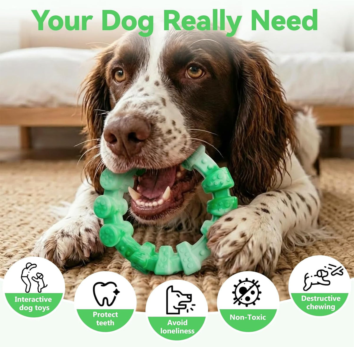2 Pack Indestructible Dog Chew Toys for Aggressive Chewers
