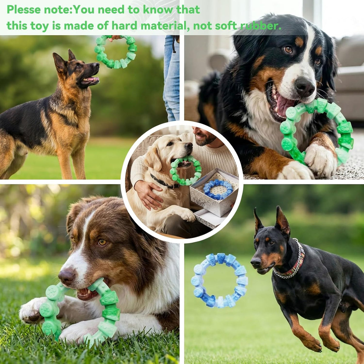 2 Pack Indestructible Dog Chew Toys for Aggressive Chewers