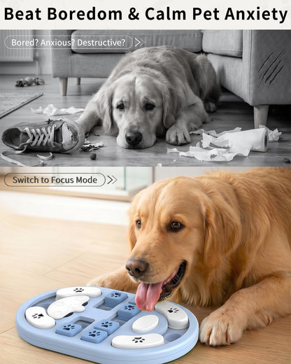 Dog Puzzle Toy, Interactive Enrichment Treat Food Puzzles, Gray