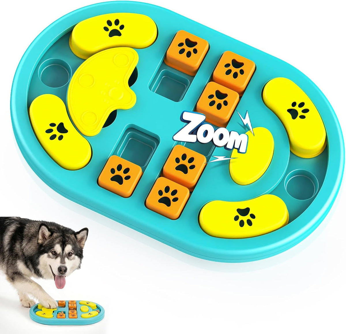 Dog Puzzle Toy, Interactive Enrichment Treat Food Puzzles, Gray