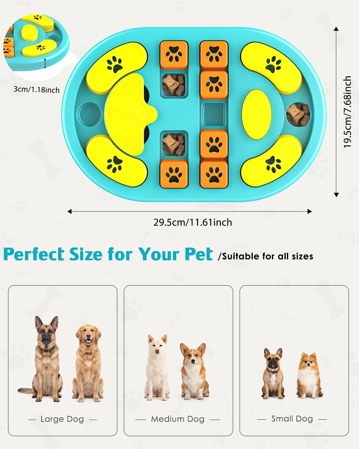 Dog Puzzle Toy, Interactive Enrichment Treat Food Puzzles, Gray