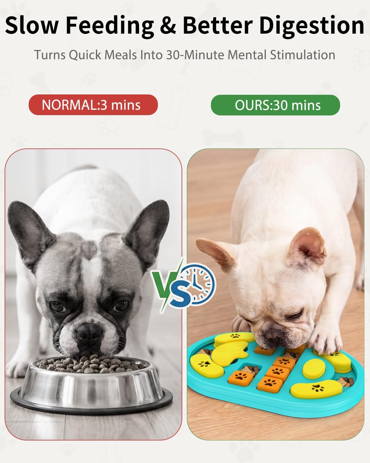 Dog Puzzle Toy, Interactive Enrichment Treat Food Puzzles, Gray