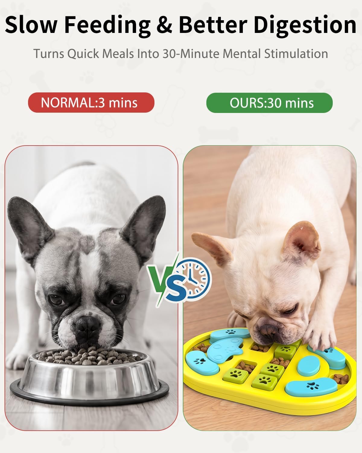 Dog Puzzle Toy, Interactive Enrichment Treat Food Puzzles, Gray