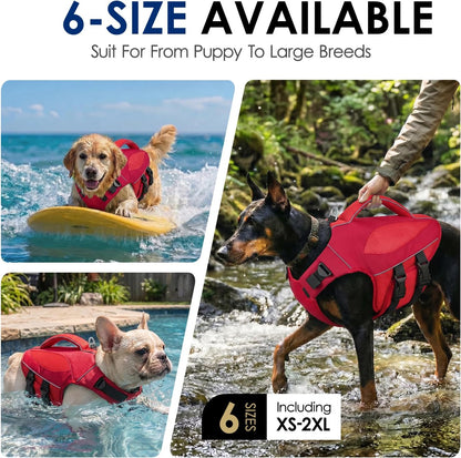 Large Dog Life Jacket High Buoyancy Dog Life Vest for Swimming, XL