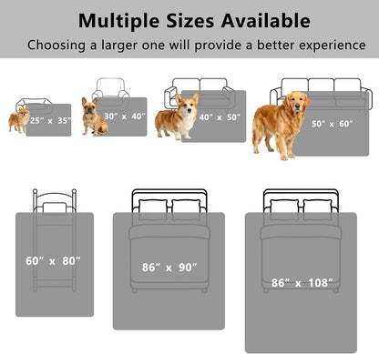 Waterproof Blanket for Dogs - Pet Throw as Furniture Protector | Cozy Sherpa & Smooth Velvet, Reversible and Machine Washable, for Couch and Bed, 60"x80", Dark Grey