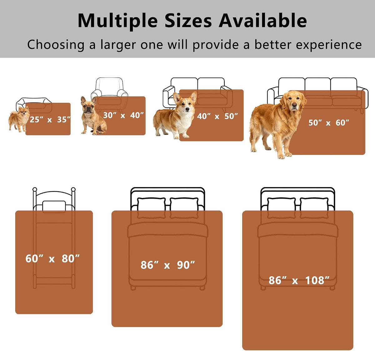 Waterproof Blanket for Dogs - Pet Throw as Furniture Protector | Cozy Sherpa & Smooth Velvet, Reversible and Machine Washable, for Couch and Bed, 60"x80", Dark Grey