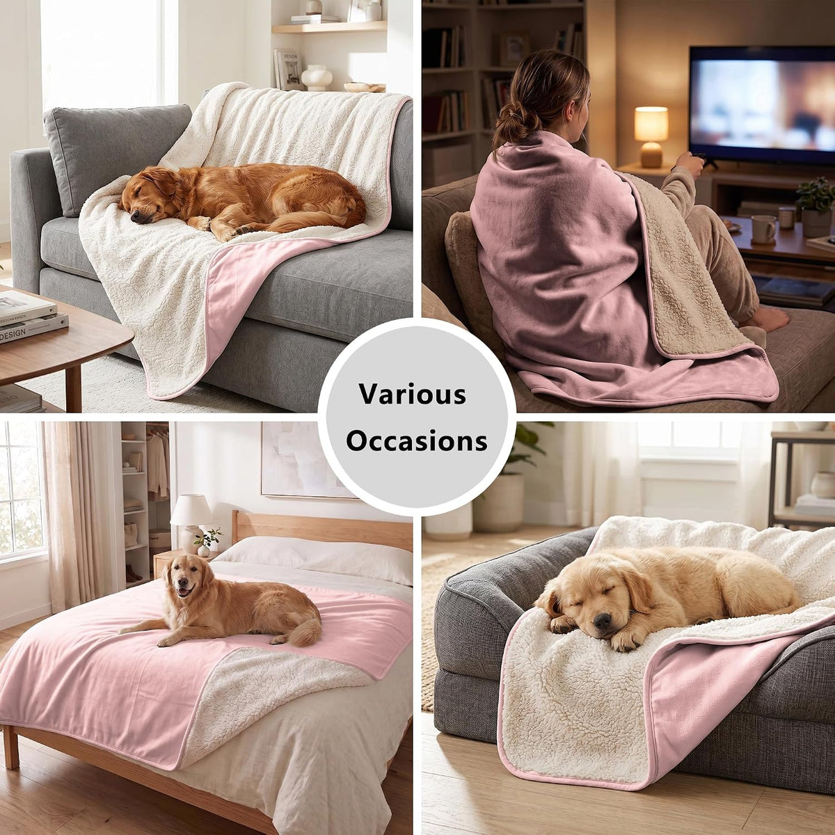 Waterproof Blanket for Dogs - Pet Throw as Furniture Protector | Cozy Sherpa & Smooth Velvet, Reversible and Machine Washable, for Couch and Bed, 60"x80", Dark Grey