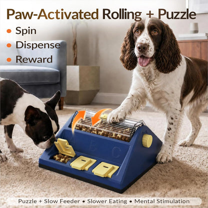 KADTC 2-Level Dog Puzzle Toy Rotating Treat Dispenser for Small/Medium Dogs