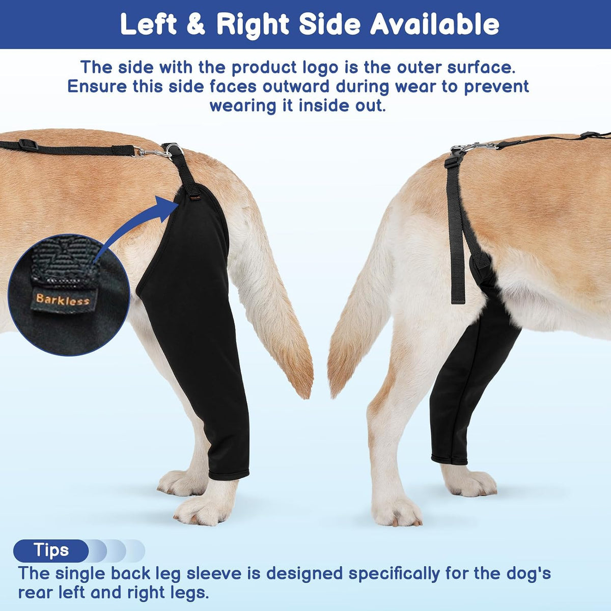 Single Dog Rear Leg Sleeve to Stop Licking, Suit for Post Surgery