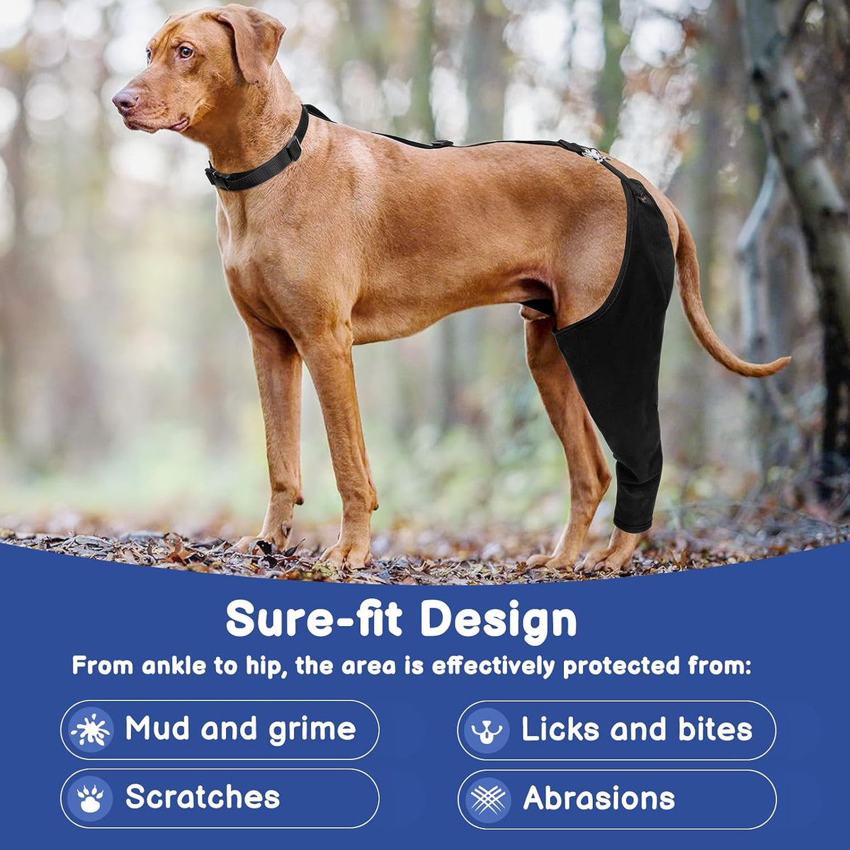 Single Dog Rear Leg Sleeve to Stop Licking, Suit for Post Surgery
