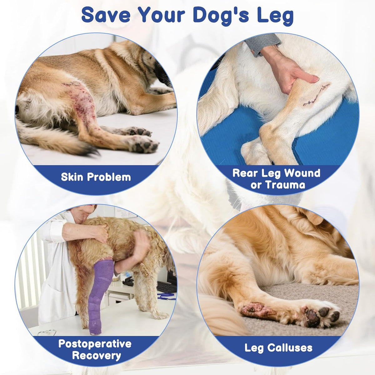 Single Dog Rear Leg Sleeve to Stop Licking, Suit for Post Surgery