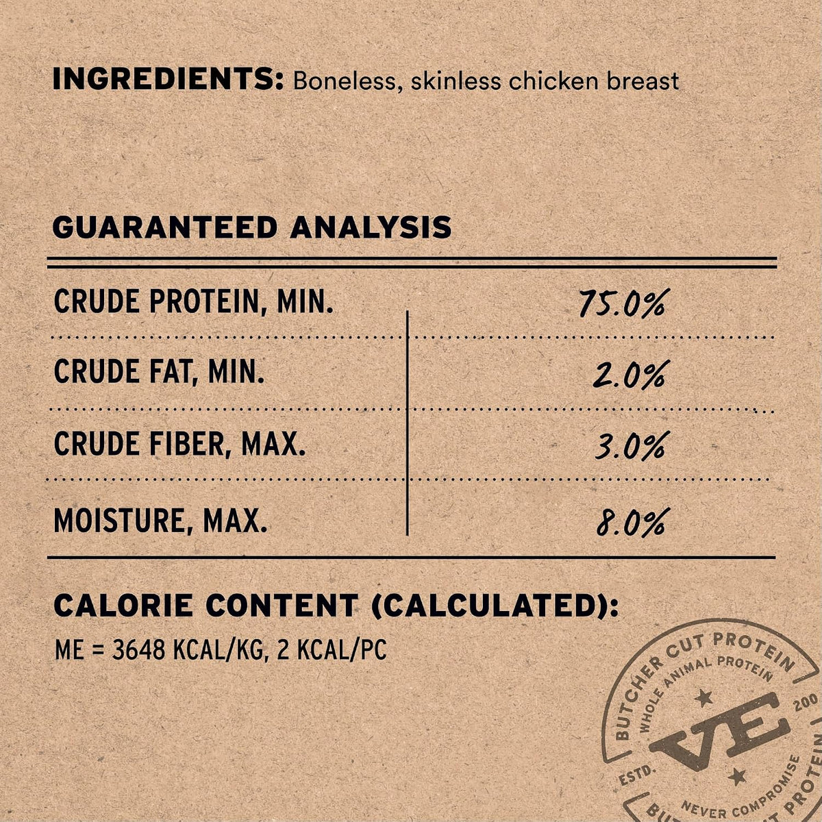 Freeze Dried Dog Treats, Chicken Breast, 2.1 oz Bag