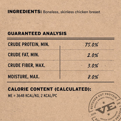Freeze Dried Dog Treats, Chicken Breast, 2.1 oz Bag