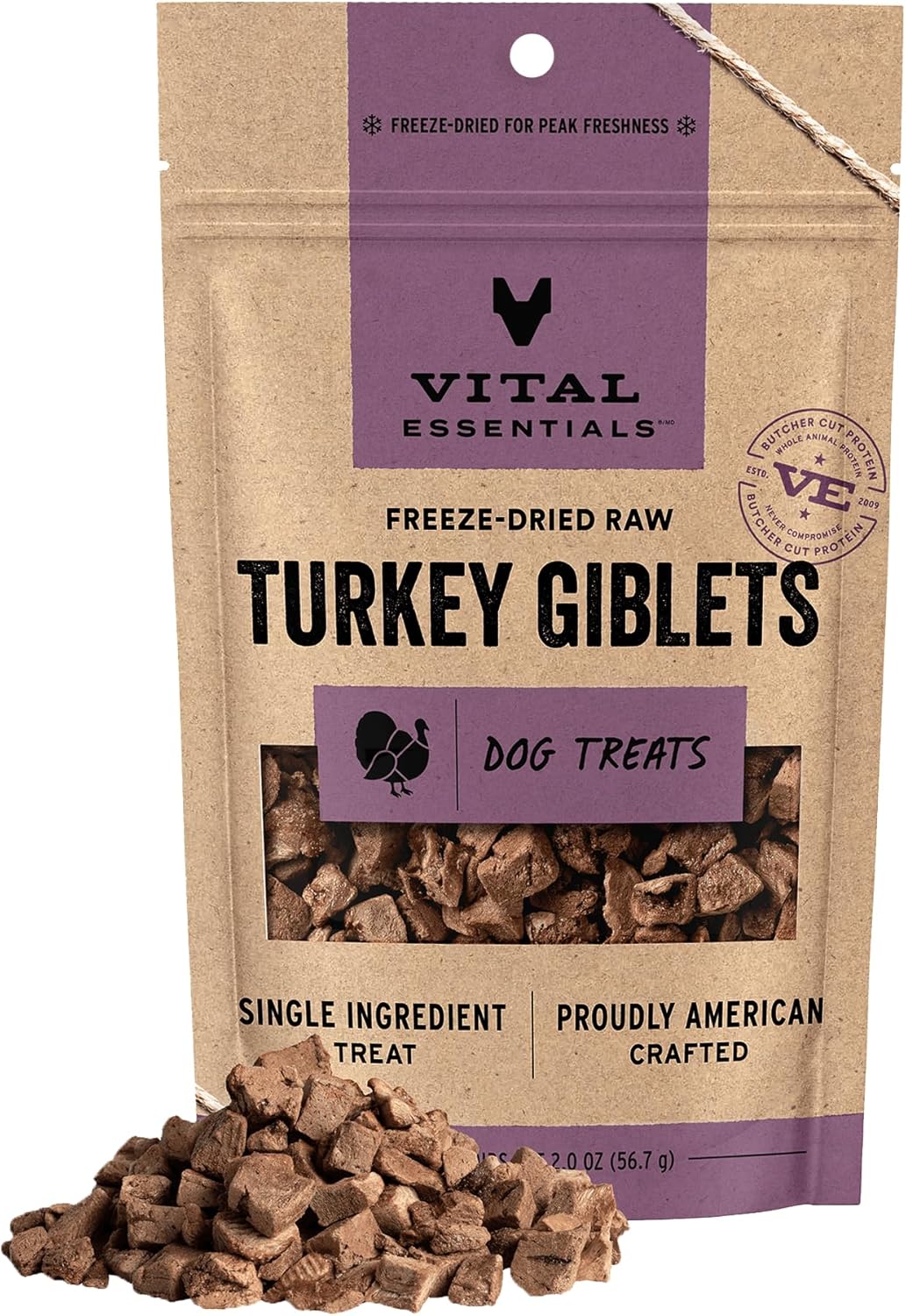 Freeze Dried Dog Treats, Chicken Breast, 2.1 oz Bag