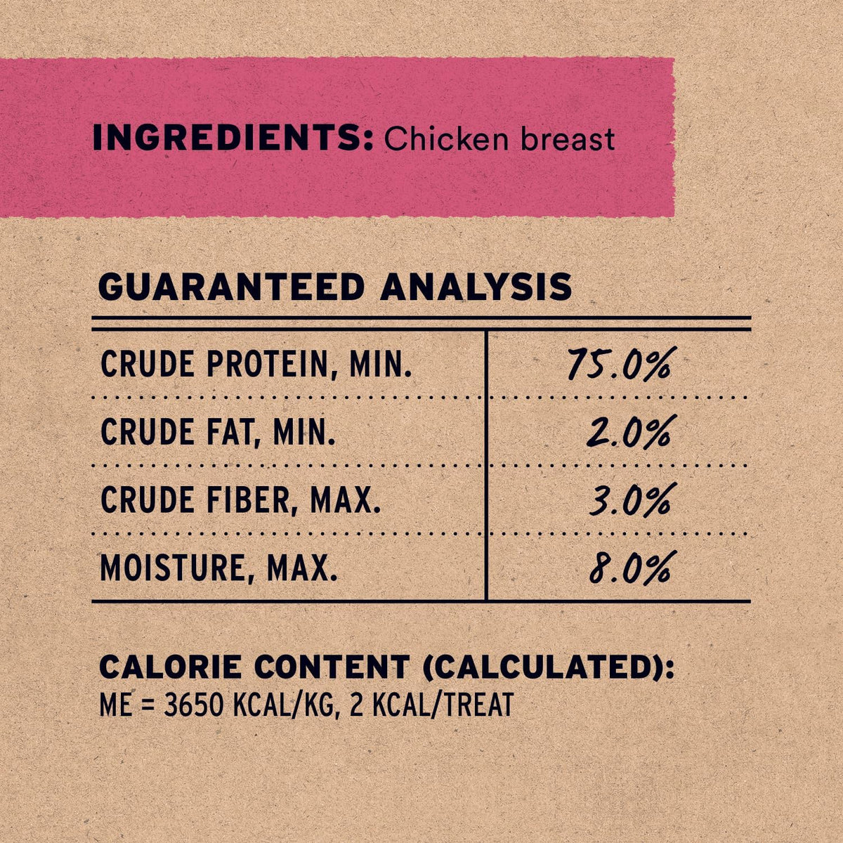 Freeze Dried Dog Treats, Chicken Breast, 2.1 oz Bag