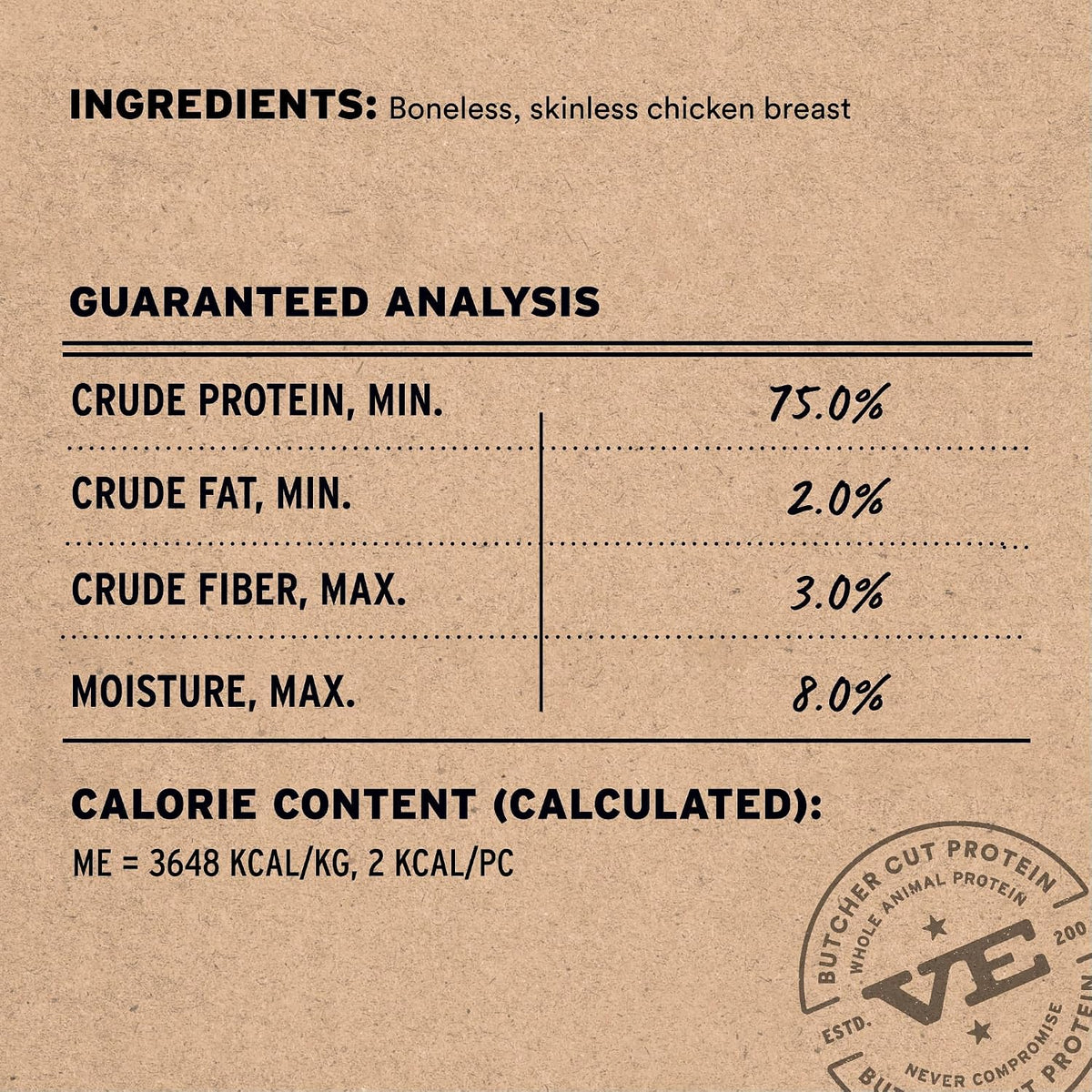 Freeze Dried Dog Treats, Chicken Breast, 2.1 oz Bag