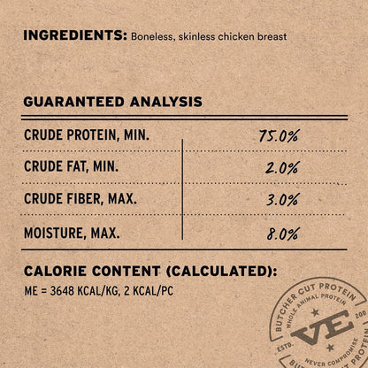 Freeze Dried Dog Treats, Chicken Breast, 2.1 oz Bag