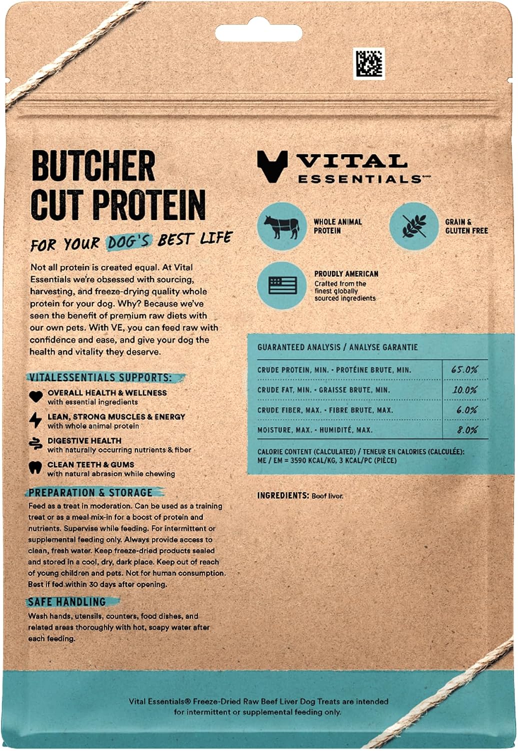 Freeze Dried Dog Treats, Chicken Breast, 2.1 oz Bag