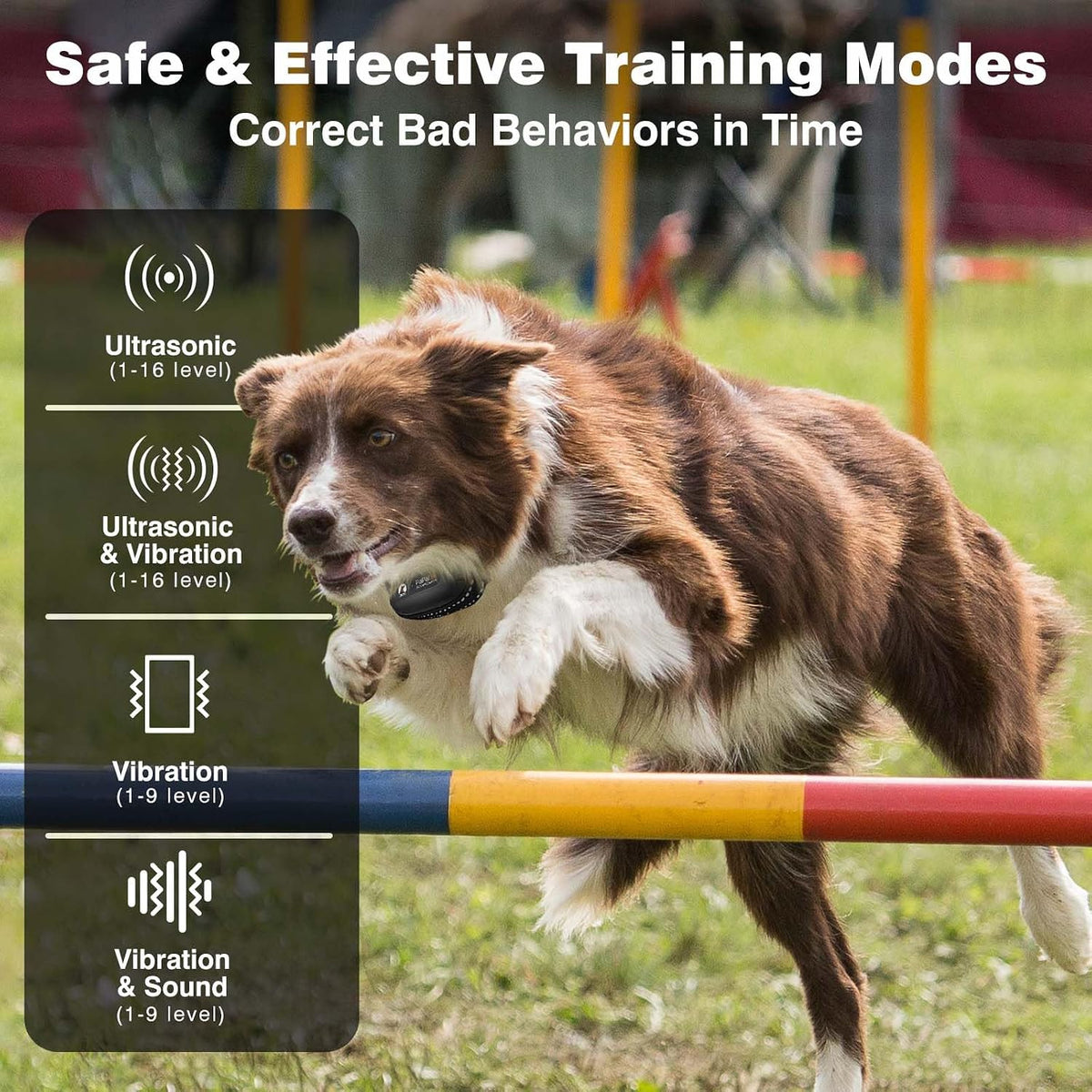 Dog Vibration Collar with Controller for 2 Dogs No Shock, 9 Types of Beeps and Vibrations, 3300ft Range & Upgraded Waterproof Training Collar for Dogs 5-120lbs - No Prongs