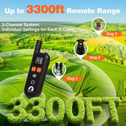 Dog Vibration Collar with Controller for 2 Dogs No Shock, 9 Types of Beeps and Vibrations, 3300ft Range & Upgraded Waterproof Training Collar for Dogs 5-120lbs - No Prongs