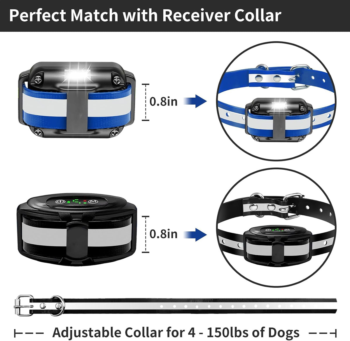 Dog Vibration Collar with Controller for 2 Dogs No Shock, 9 Types of Beeps and Vibrations, 3300ft Range & Upgraded Waterproof Training Collar for Dogs 5-120lbs - No Prongs