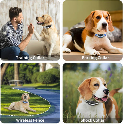 Dog Vibration Collar with Controller for 2 Dogs No Shock, 9 Types of Beeps and Vibrations, 3300ft Range & Upgraded Waterproof Training Collar for Dogs 5-120lbs - No Prongs