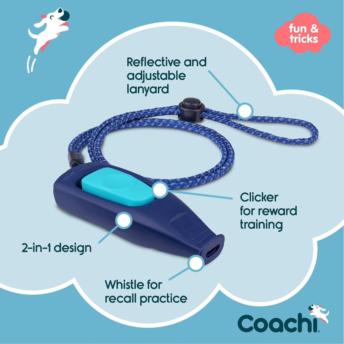 Coachi Whizzclick | Navy/Light Blue Button