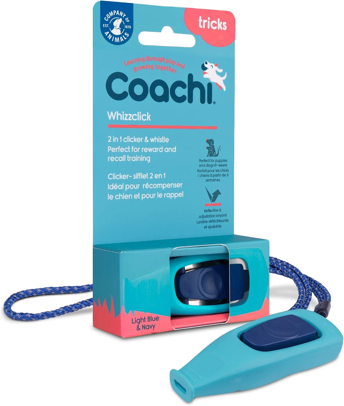 Coachi Whizzclick | Navy/Light Blue Button