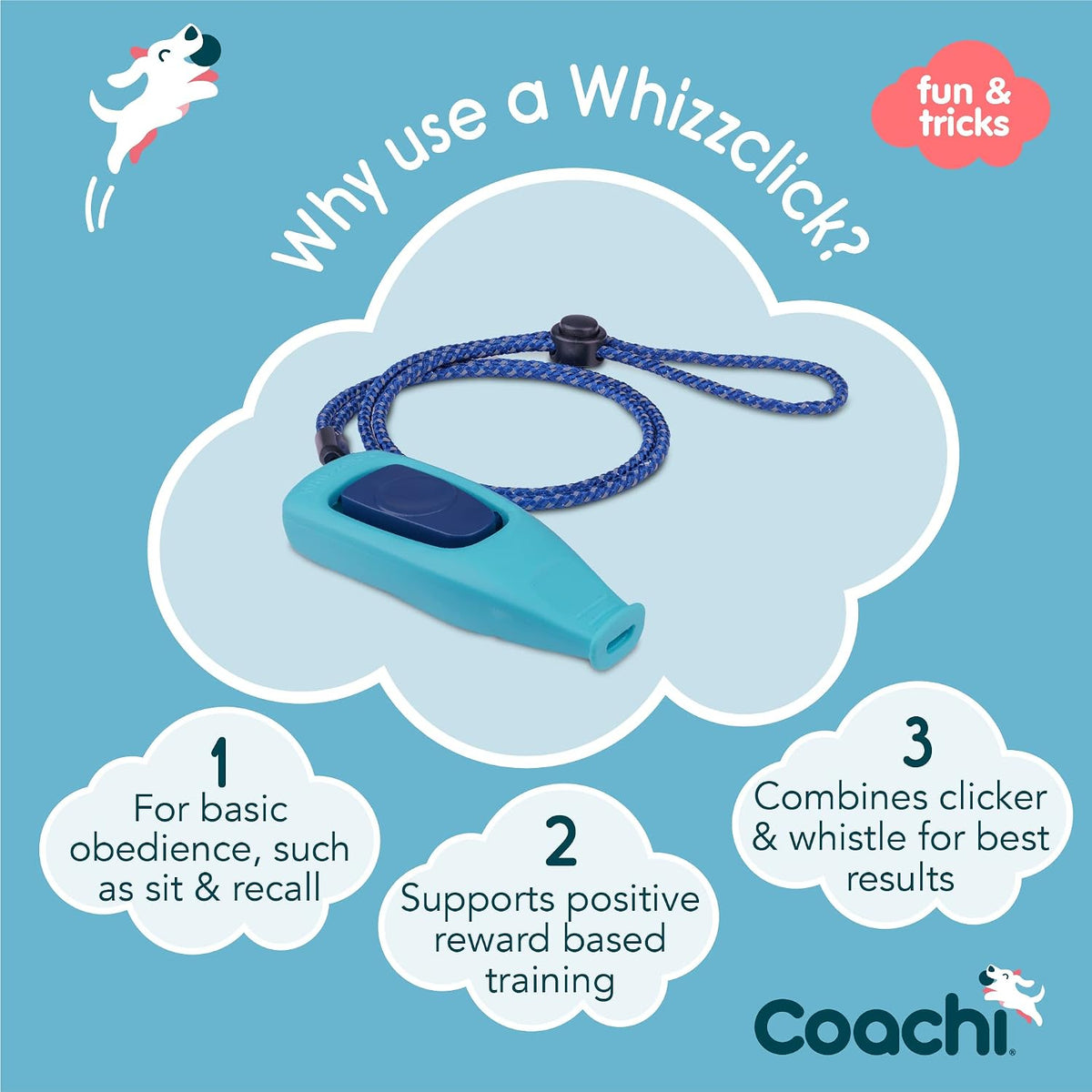 Coachi Whizzclick | Navy/Light Blue Button